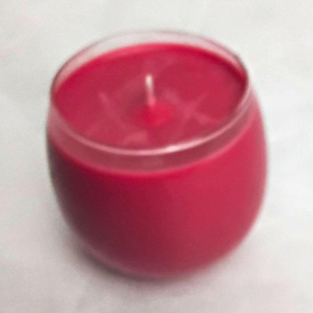 2 inch Red Single Wick Candle In Small Round Glass Jar  Cinnamon Roll Scent